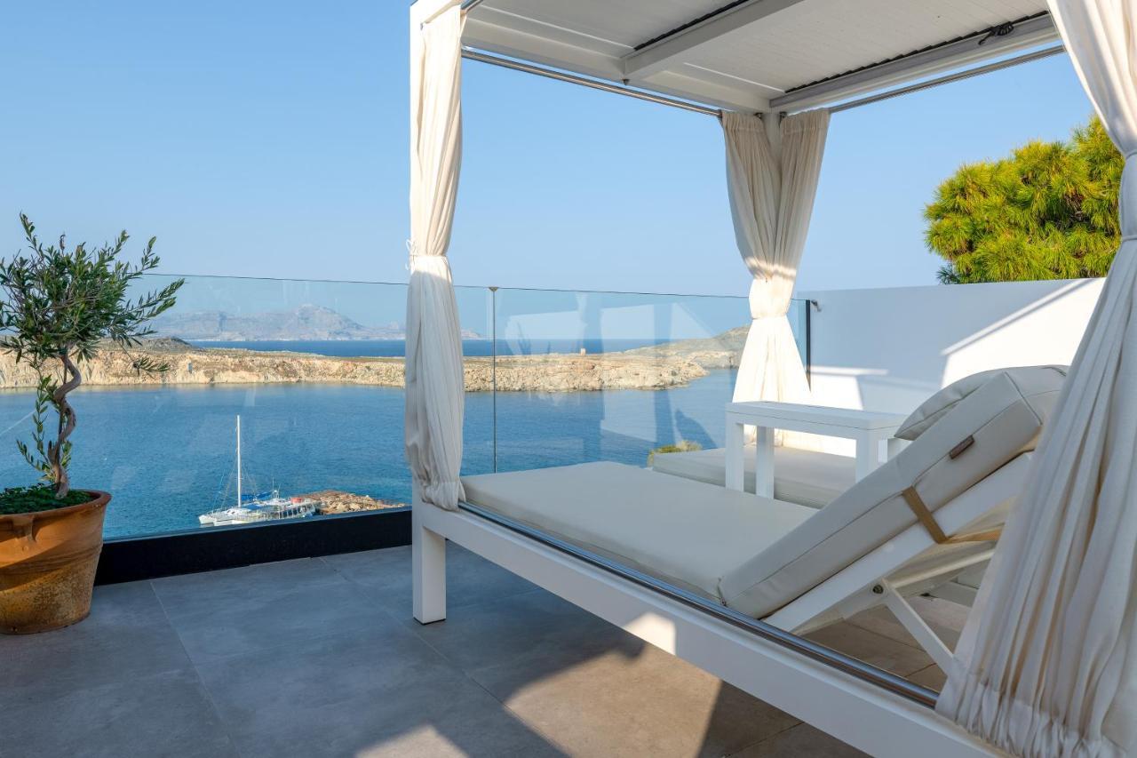 Lindos Shore Summer House With Jacuzzi And Sea View !!! Bagian luar foto