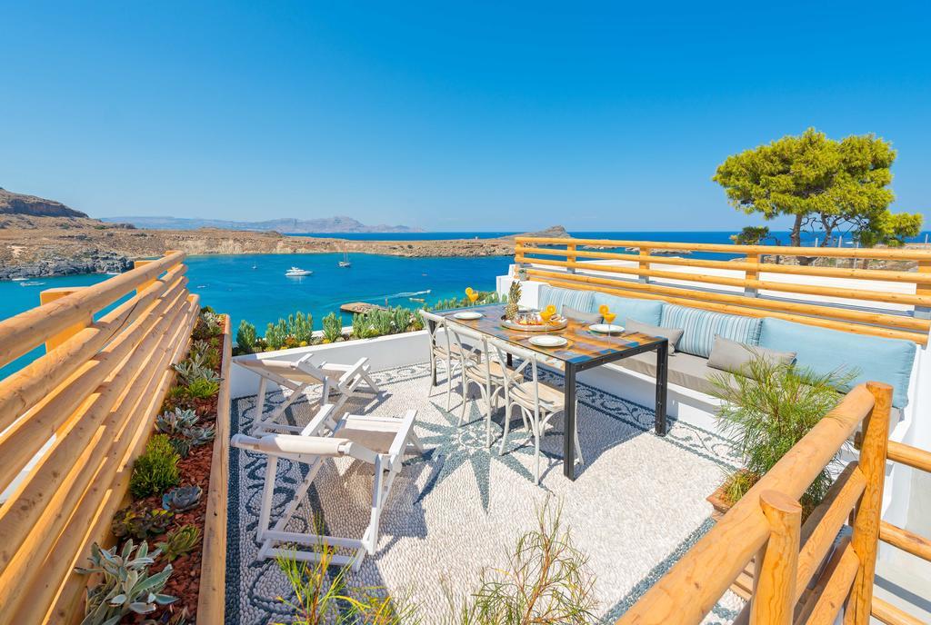 Lindos Shore Summer House With Jacuzzi And Sea View !!! Bagian luar foto